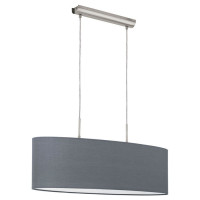31582 Подвес PASTERI, 2х60W (E27), 750х220, никель мат./текстиль, серый
