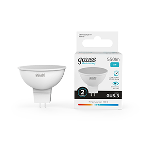 Gauss Лампа Elementary MR16 7W 550lm 4100K GU5.3 LED, 13527