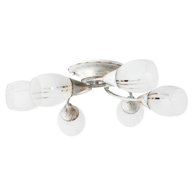 Arte Lamp PENNY, Люстра, цвет арматуры - БЕЛО-ЗОЛОТОЙ, цвет плафона/декора - ПРОЗРАЧНЫЙ, 6х60W E27, A2701PL-6WG