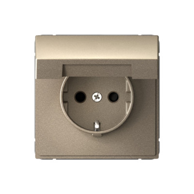 GAL000546S - ARTGALLERY РОЗЕТКА с заземл. со шторк. с крышк., 16А, IP20,  механизм, быстрозажим. клем., ШАМПАНЬ, Systeme Electric