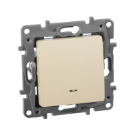 Legrand Переключатель одноклавишный с подсветкой/индикацией - Legrand Etika - 10А 250В безвинтовые зажимы - слоновая кость, 672315