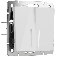 Werkel W1122141/ Выключатель двухклавишный проходной с подсветкой (белый акрил), a064008