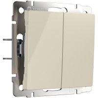 Werkel W1122403/ Выключатель двухклавишный с самовозвратом (слоновая кость), a062573