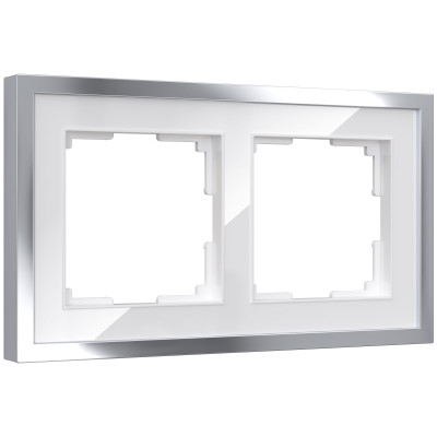 Werkel W0022850/ Рамка на 2 поста Baguette (белый/серебро), a060231