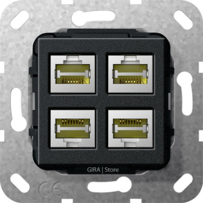 569910 Gira Разъем MJ RJ45 Cat 6A 10 GB 4 местн. LSA Plus