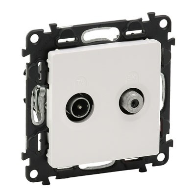753458 - Valena LIFE.Розетка TV-SAT двухкабельная.С лицевой панелью.Белая, Legrand