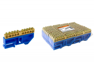 Шина "N" нулевая с изолятором на DIN-рейку 6х9мм стойка бол. 10 групп TDM Electric, SQ0801-0028