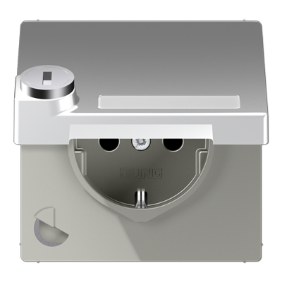 SCHUKO розетка с крышкой и полем для надписи, AL1520NAKLSL