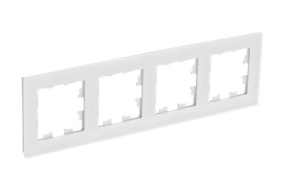 ATN360104 - ATLASDESIGN NATURE 4-постовая РАМКА, НАТУРАЛЬНОЕ СТЕКЛО, БЕЛЫЙ, Systeme Electric
