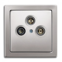 ABB Телевизионная розетка, серия Pure сталь
