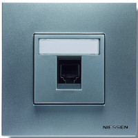 ABB Компьютерная розетка, цвет - алюминий, серия Zenit