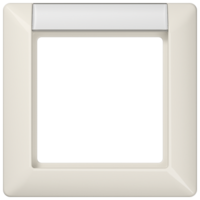 Рамка 1-кратная для вертикальной и горизонтальной установки с полем для надписи; слоновая кость, AS581NA