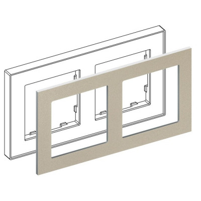 IRIDIUM Рамка на 2 поста, шампань, Monaco 04  без кромки, 04P203
