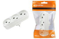 Блок на 3 гнезда 2П б/з плоский 6А 250B TDM Electric, SQ1806-0027