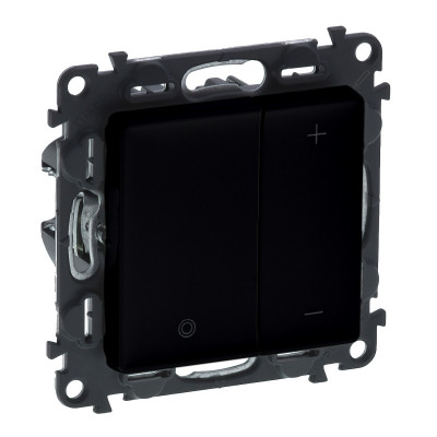 Legrand Valena LIFE. Светорегулятор кнопочный универсальный 400Вт без нейтрали. С лицевой панелью. Антрацит., 756382