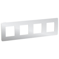 рамка 4-постовая, ХРОМ/белый