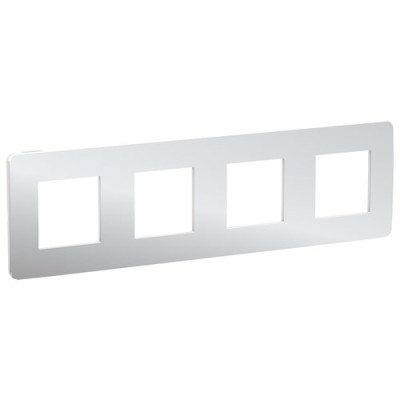 рамка 4-постовая, ХРОМ/белый