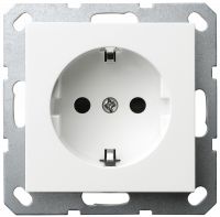 Розетка SHUKO© с защитными шторками 16A 250V~ 2P+T, цвет белый глянцевый, G5501W, Jasmart Electric