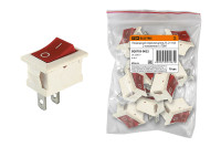 Клавишный переключатель YL-211-04 белый корпус красная клавиша 2 положения 1з TDM Electric, SQ0703-0022