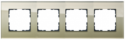 Рамка 4-постовая, стекло  Champagne Gold, G1004GG, Jasmart Electric