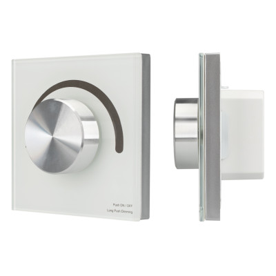 Панель SMART-P98-DIM-G-IN White (230V, 1.5A, 0/1-10V, Rotary, 2.4G) (Arlight, Стекло), 028432