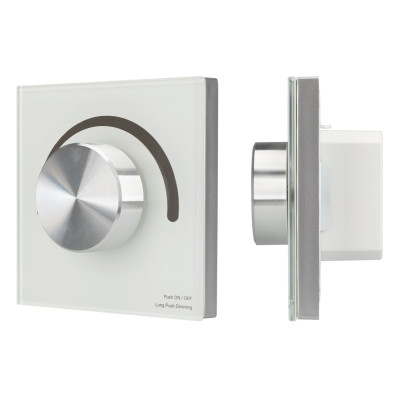 Панель SMART-P98-DIM-G-IN White (230V, 1.5A, 0/1-10V, Rotary, 2.4G) (Arlight, Стекло), 028432