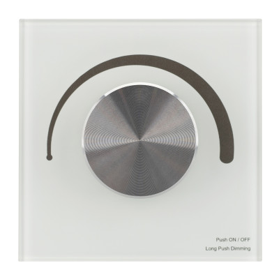 Панель SMART-P98-DIM-G-IN White (230V, 1.5A, 0/1-10V, Rotary, 2.4G) (Arlight, Стекло), 028432