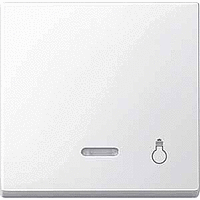 SМ Клавиша 1-ная с линзой и символом "Свет" , бел.