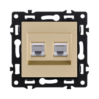 Розетка двойная Ethernet RJ45 Cat.6, золотой Kollinger Asthetik AS-018GD