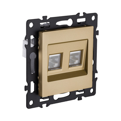 Розетка двойная Ethernet RJ45 Cat.6, золотой Kollinger Asthetik AS-018GD