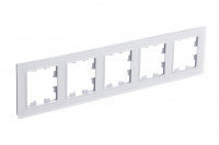 ATN330105 - ATLASDESIGN NATURE 5-постовая РАМКА, МАТОВОЕ ОРГАНИЧЕСКОЕ СТЕКЛО БЕЛЫЙ, Systeme Electric