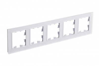 ATN330105 - ATLASDESIGN NATURE 5-постовая РАМКА, МАТОВОЕ ОРГАНИЧЕСКОЕ СТЕКЛО БЕЛЫЙ, Systeme Electric