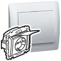 Legrand Розетка - Galea Life - IP 44 - немецкий стандарт - 2К+3 - винтовые клеммы - белая лицевая панель, 775924