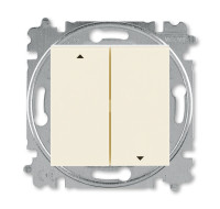 3559H-A89445 17W - Выключатель жалюзи двухклавишный ABB Levit с фиксацией клавиш слоновая кость / белый - 2CHH598945A6017