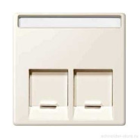 SM Накладка для комп. розетки 2хRJ45 UTP/FTP/STP, беж. блест. SM Накладка для комп. розетки 2хRJ45 UTP/FTP/STP, беж. блест.