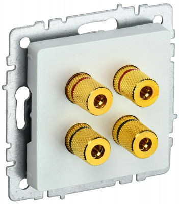 BRITE Аудиорозетка 4-мест. РА10-БрЖ жемч. IEK, BR-S40-K36