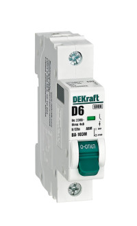 DEKraft ВА-103 Авт. выкл. без теплозащиты 1P 6А х-ка D 6кА ВА-103M