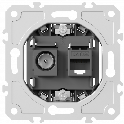 Donel механизм розетки RJ45/TV cat.5,ClassE-8/0-2400 МГц, серия DB, DB36100