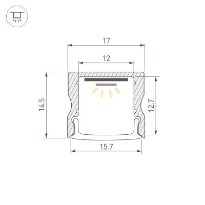 Профиль LINE-1715-2000 ANOD BLACK (Arlight, Алюминий), 044275