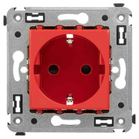 4401003 - ДКС Розетка в стену, 2P+E, с з/ш, "Avanti", "Красный квадрат"