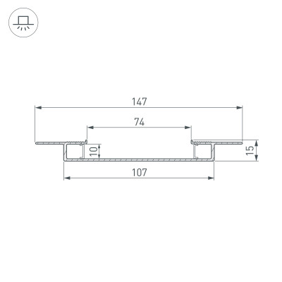 Профиль FANTOM-W75-DUAL-2000 WHITE (Arlight, Алюминий), 039946