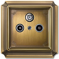 Телевизионная розетка, Цвет - античная латунь,    серия Antique