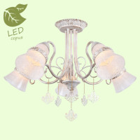 LUSSOLE GILA Люстра потолочная, цвет основания - белый, плафон - стекло (цвет - прозрачный), 5x6W E14, GRLSP-8100