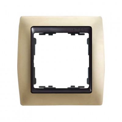 Simon S82 Рамка 1-ная, шампань матовая - графит, 82814-34