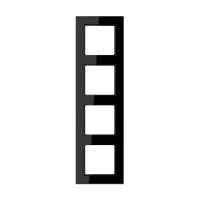 Рамка для вертикальной и горизонтальной установки, 4 поста; термопласт; черный; A550, A5584BFSW