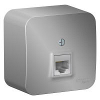 BLNIA045003 - BLANCA О/У РОЗЕТКА компьютерная RJ45, кат.5E, ИЗОЛ.ПЛ., АЛЮМИНИЙ, Systeme Electric