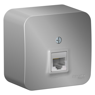 BLNIA045003 - BLANCA О/У РОЗЕТКА компьютерная RJ45, кат.5E, ИЗОЛ.ПЛ., АЛЮМИНИЙ, Systeme Electric