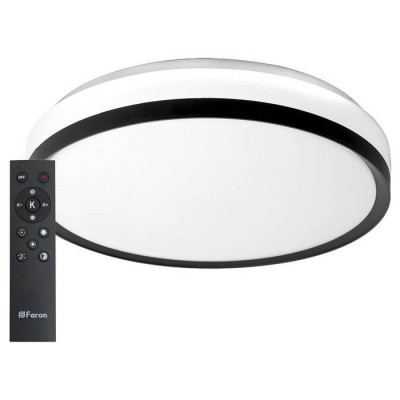 Светильник светодиодный управляемый с пультом 80W, Max. 5600Lm, 3000К-6500K, AL6240 “Simple matte”, Feron 48073