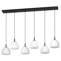 390203 Люстра BALMES, 6X40W (E27), сталь, черный  / матовое опаловое стекло, белый