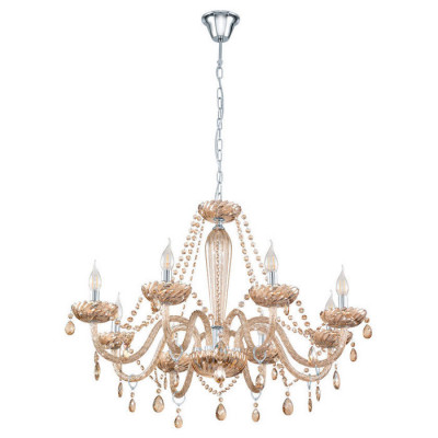 39093 Люстра BASILANO, 8х40W (Е14), ?820, H1300, стекло/коньяк